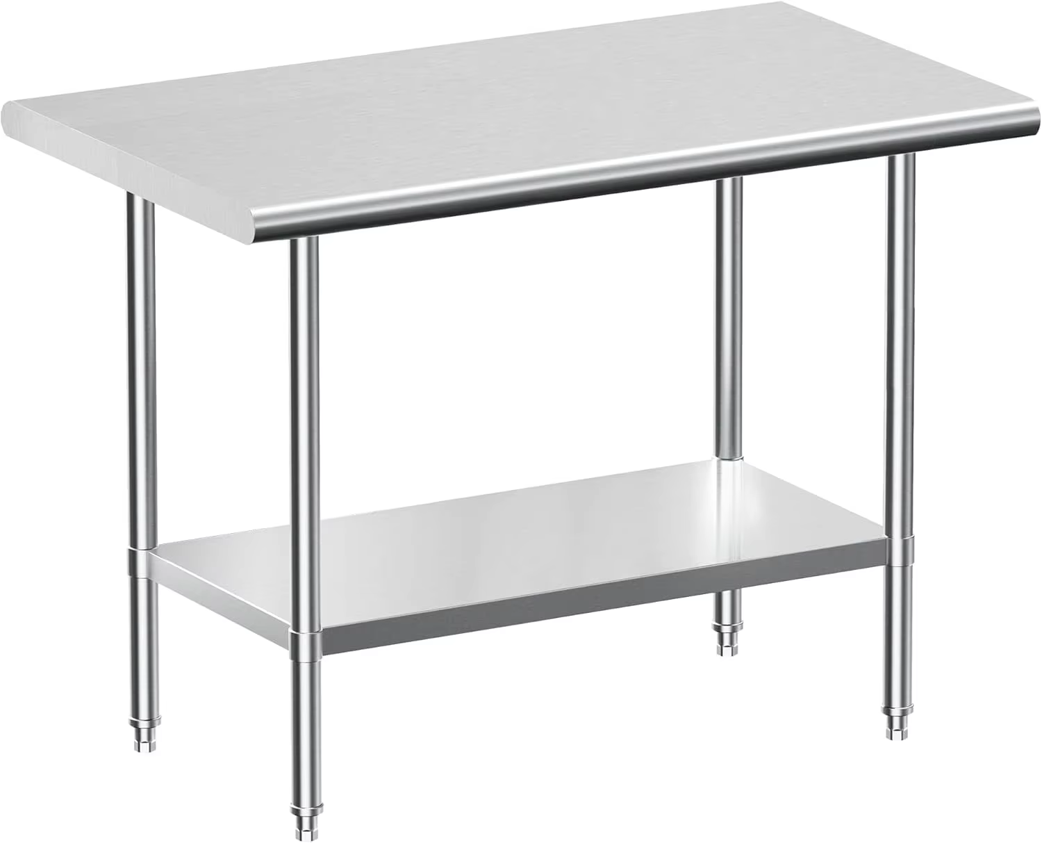 Heavy-duty Adjustable Stainless Steel Workbench - Commercial Double-layer Storage Rack for Kitchen Restaurant Workshop Wire Rack