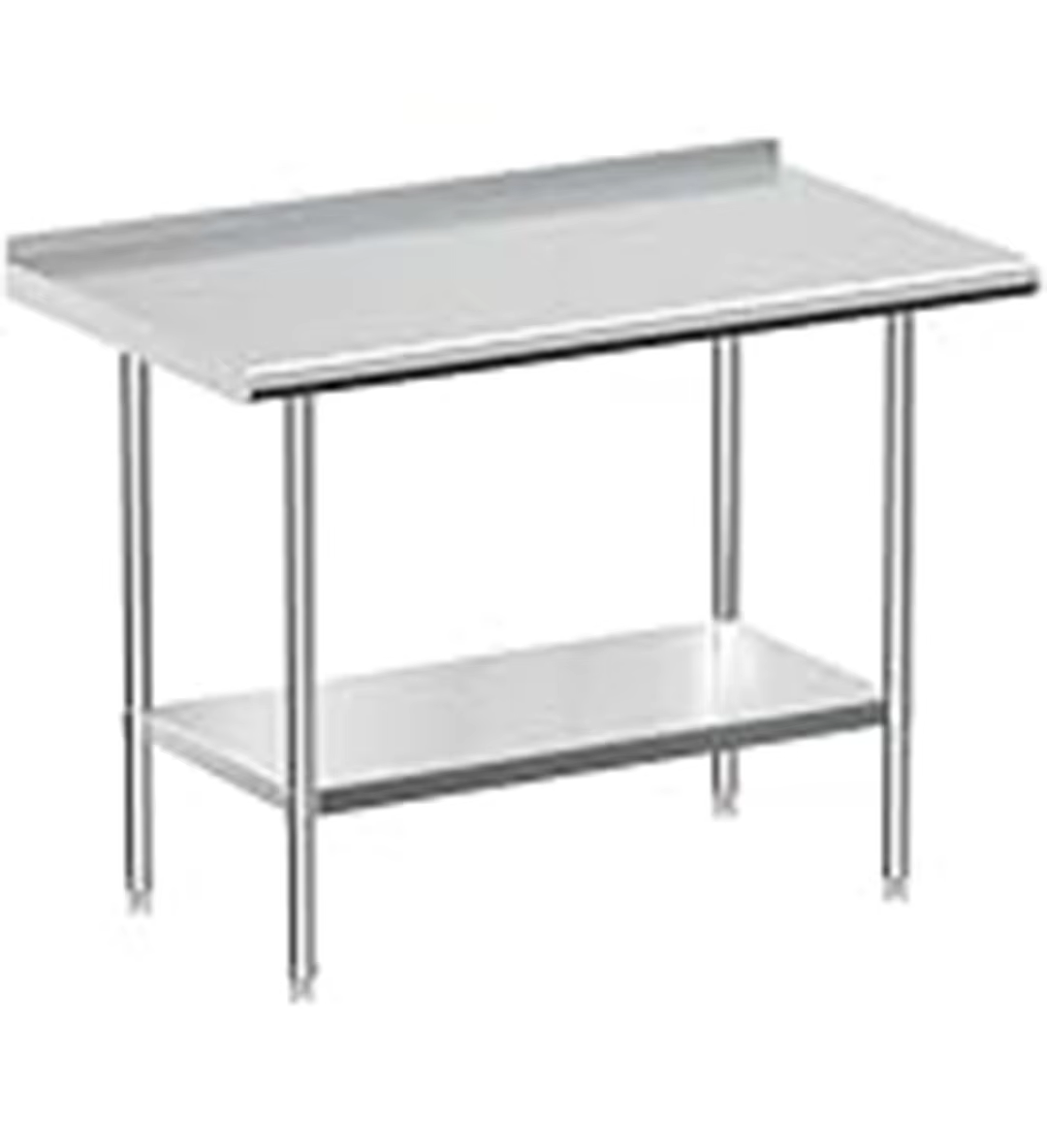 Heavy Duty 304 Stainless Steel 2-Tier Commercial Workbench with Storage Rack Food Prep Station for Restaurant Kitchen Organizer