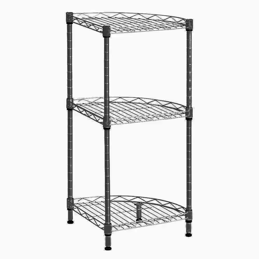 Multi-functional Triangle Storage Rack Organizer for Kitchen Countertop Bathroom & Living Room - 3 Tier Metal Shelves Unit
