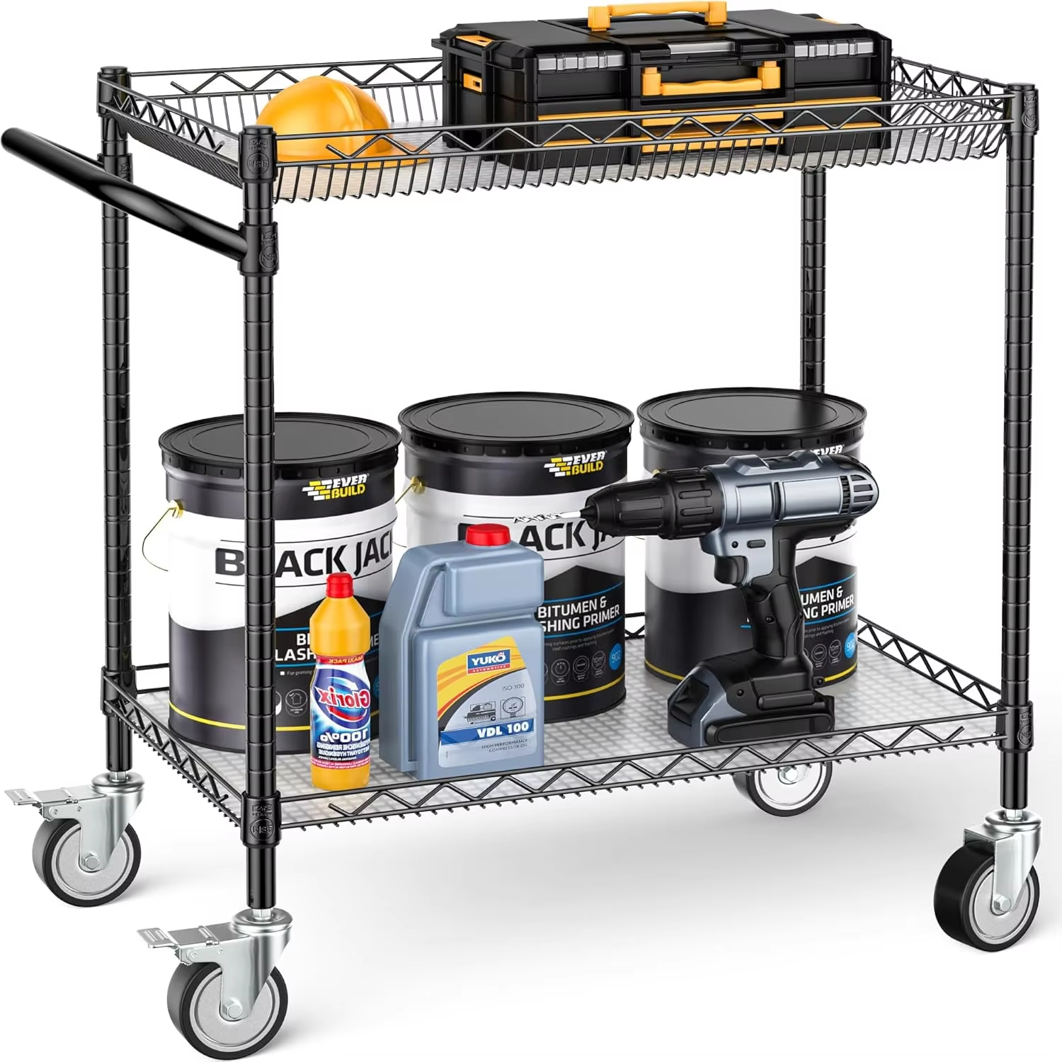 Practical Tool Cart With Wheels Large Space Heavy-duty Rolling Cart Suitable for Barbecue Table Racks Pizza Oven Tables Kitchens