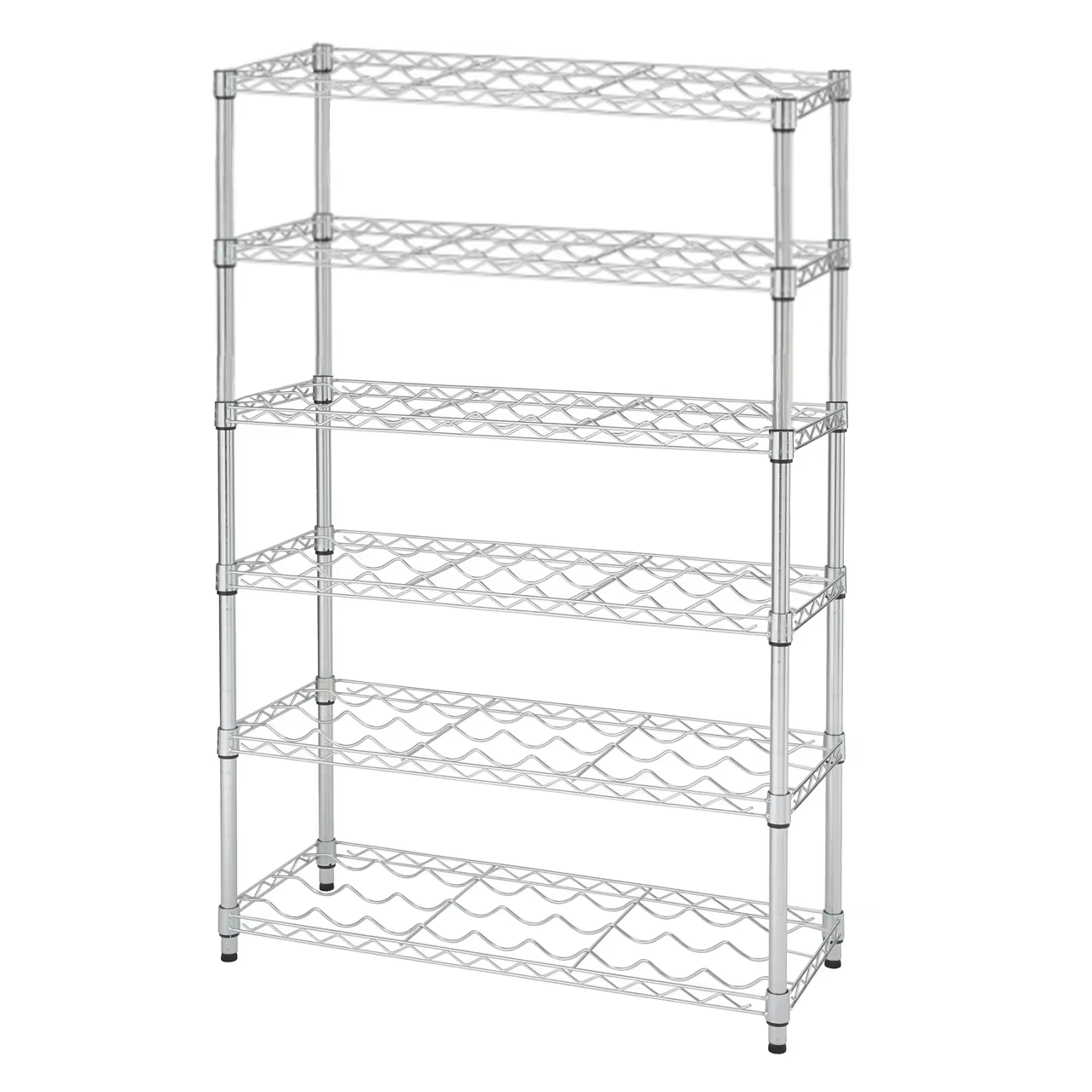 Metal Wine Storage Rack Stackable Adjustable 36x14x35insh Deer Design Kitchen Organizer with Wire Shelves for Cabinet Countertop