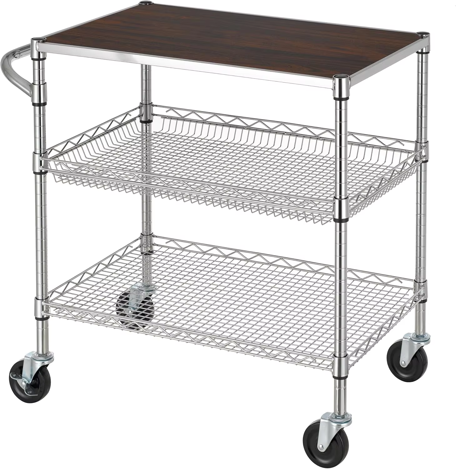 Stainless Steel Heavy Duty 3-Tier Metal Wire Storage Rack 30x18x36 Inch for Kitchen Restaurant Garage Organizer Commercial Use