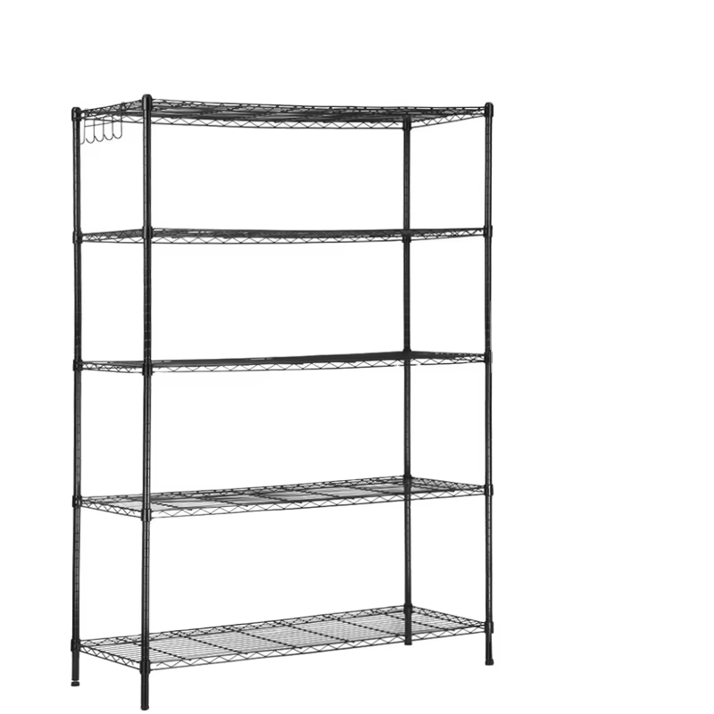 5 Tier Adjustable Chrome Plated Kitchen Storage Rack Closet Organizer Wire Shelving 42x14x60 Inches for Home Organization