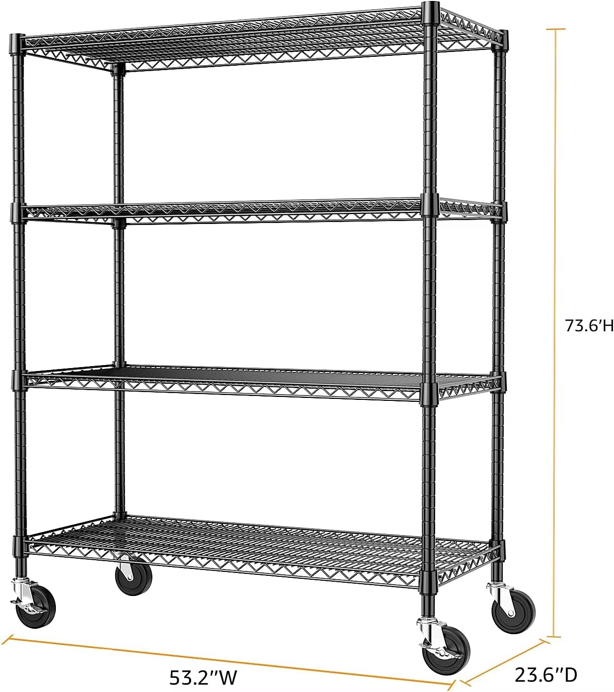 Industrial Heavy Duty Storage Rack - 4-Tier Warehouse Shelving System 48